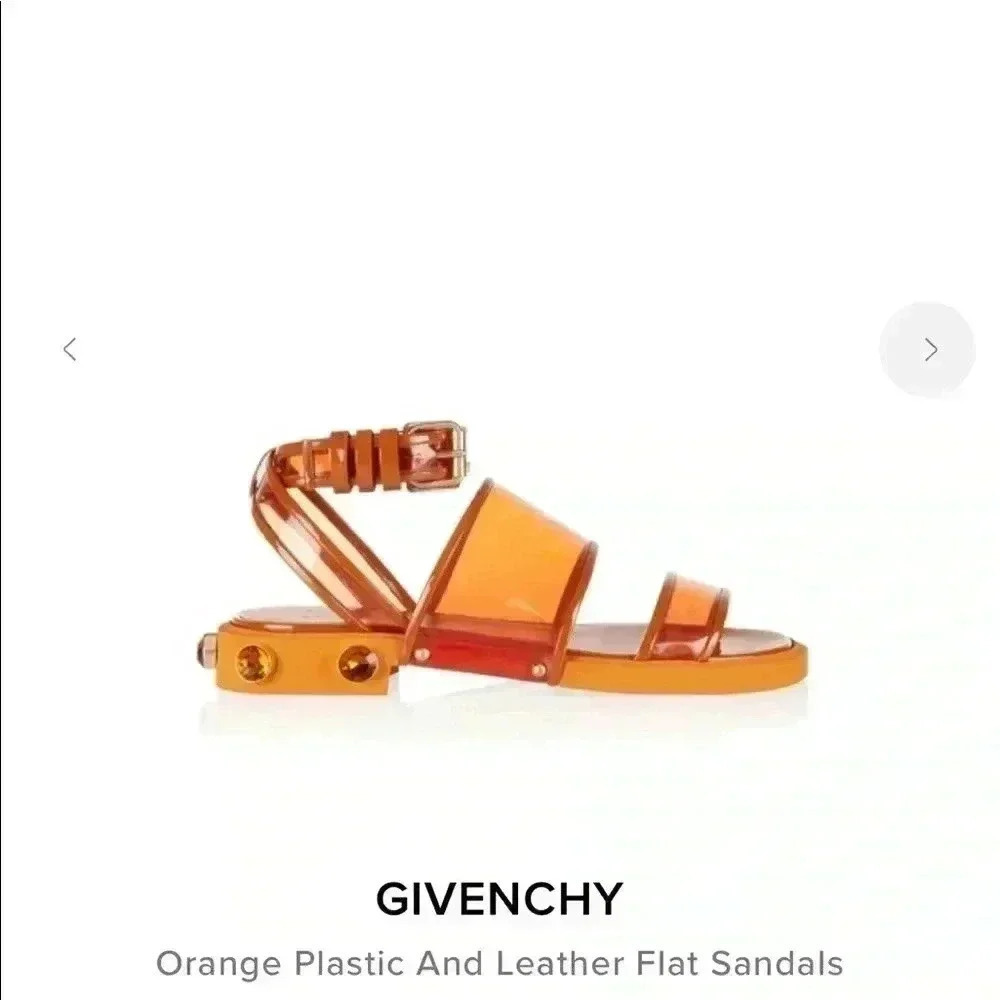 Givenchy Orange And Plastic Flat Sandals